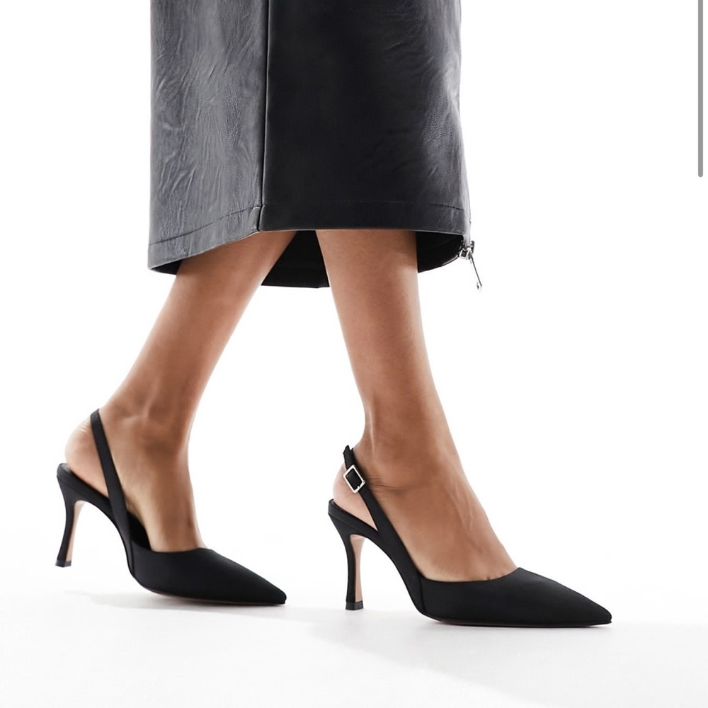 ASOS DESIGN Samber 2 slingback stiletto heels in black